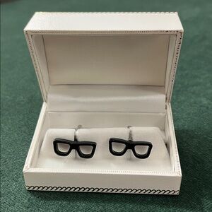 Black Glasses Cufflinks- Gift box included
